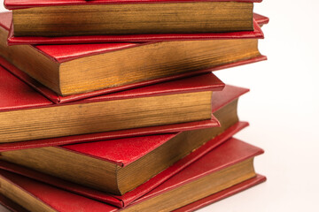 Old books isolated on white background.