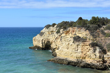 Fototapeta na wymiar Scenic view of the cliffs near Armacao de Pera