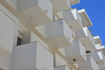 Low angle view of modern buildings in Armacao de pera