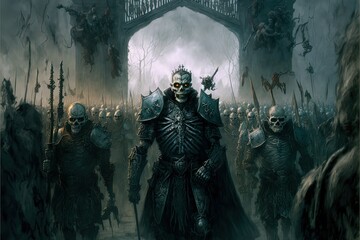 The army of the undear, , the gates of hell, Generative AI, Generative, AI - obrazy, fototapety, plakaty