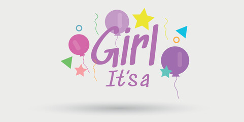 It's a Girl banner vector illustration