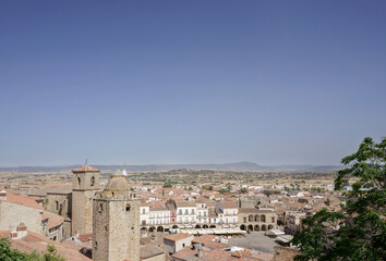Fototapeta na wymiar Panoramic view of the town of Trujillo photo taken from the castle. Spain