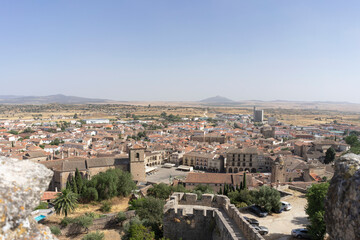 Fototapeta na wymiar Panoramic view of the town of Trujillo photo taken from the castle. Spain