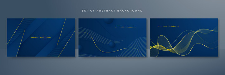 Fototapeta premium Luxury blue and gold abstract background