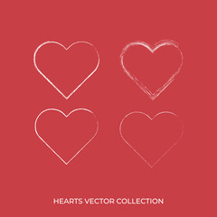 pack of heart shapes vector illustration