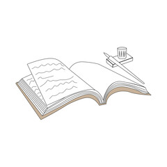One line drawing of notebook