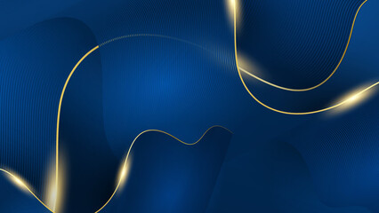 Luxury blue and gold abstract background