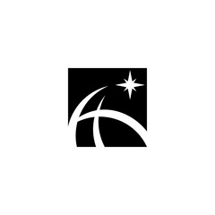 square abstract star logo vector
