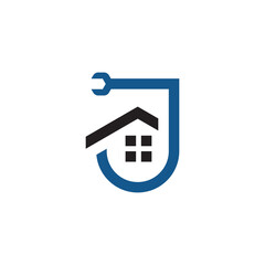 initial letter J real estate logo vector
