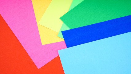 Isolated of colorful paper in rainbow color