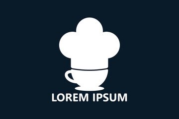 Coffee chef logo template design vector