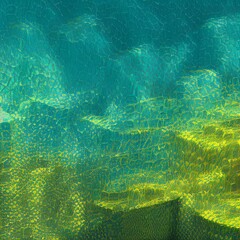 Turquoise water skin texture with green patterns
