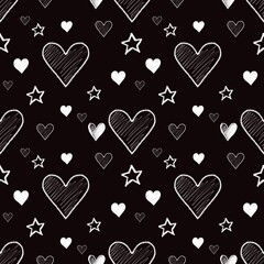 Valentine heart seamless drawings can be used in decorative design fashion clothes Bedding, curtains, tablecloths, gift wrapping paper