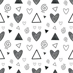 Valentine heart seamless drawings can be used in decorative design fashion clothes Bedding, curtains, tablecloths, gift wrapping paper