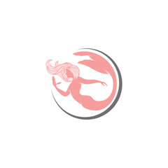 portrait mermaid logo inspiration, shell, ocean, underwater