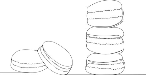 cookies, continuous line drawing, vector
