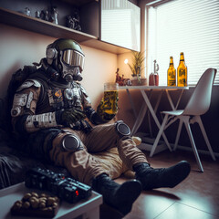 hungover future soldier - Generative AI