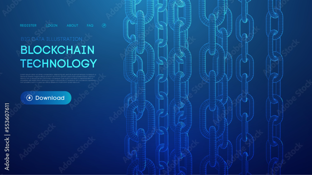 Aufkleber blockchain digital technology. big data vector background. cryptocurrency technology vector backgrou