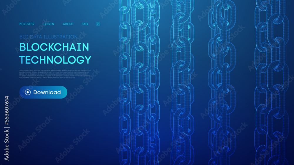 Aufkleber blockchain digital technology. big data vector background. cryptocurrency technology vector backgrou