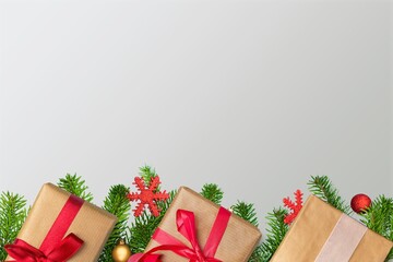 Beautiful gift box with bow ribbon