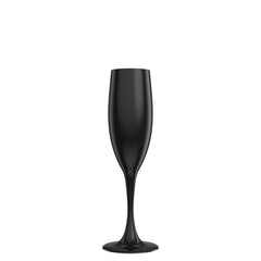 Taça preta de espumante isolada 3d render