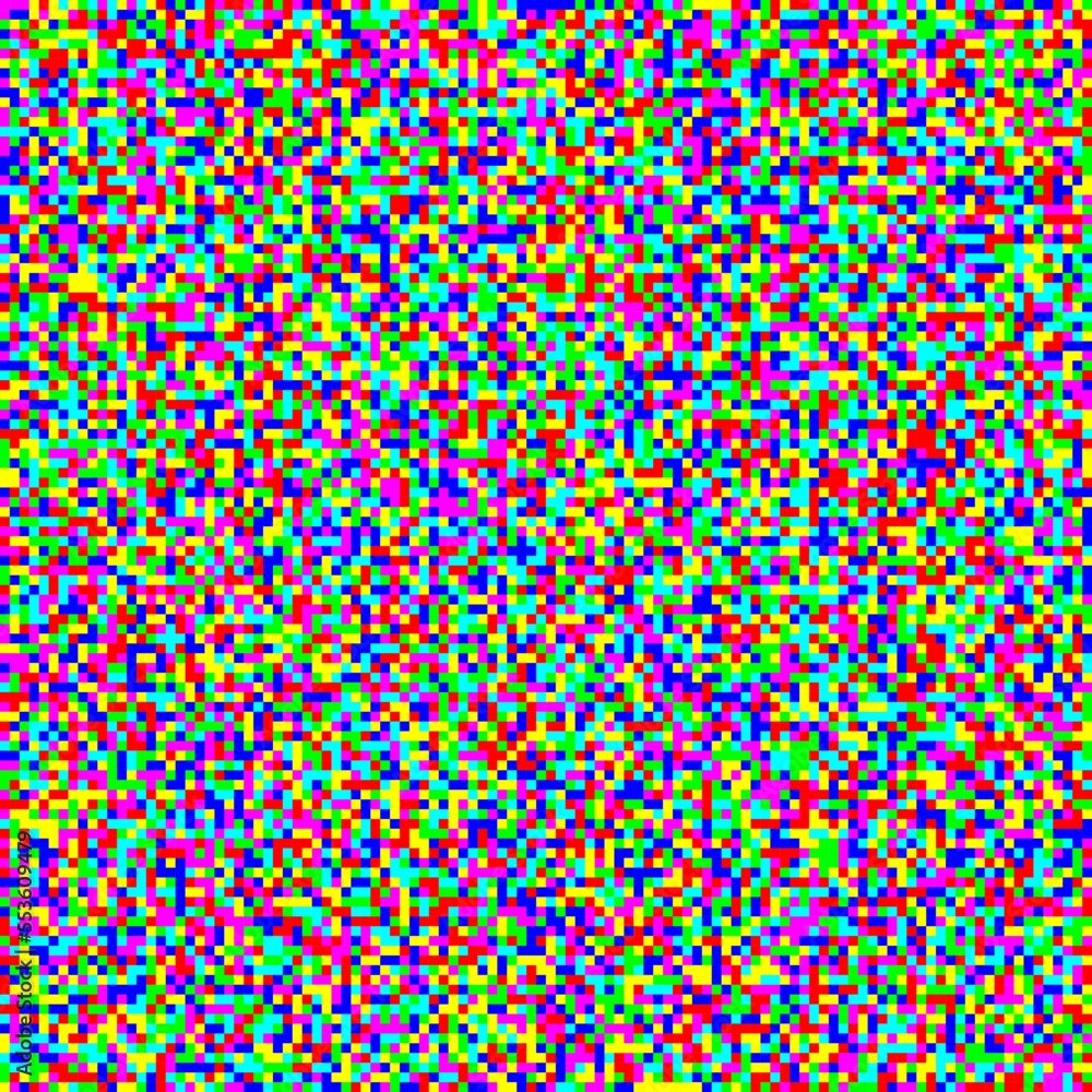 Poster seamless pixelated tv noise texture. color television signal noise grain. screen interferences and g