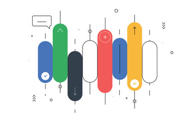 Abstract candlestick set