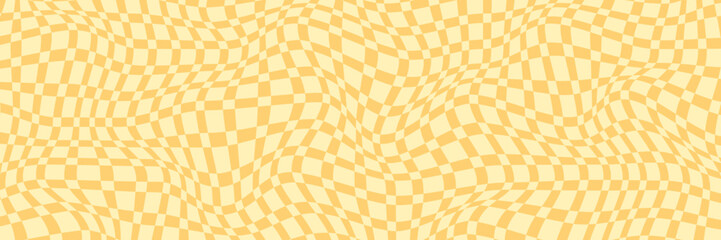 Vector abstract checkered background. Simple illustration with optical illusion, op art.