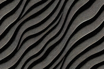 Vertical shot of black wavy surface abstract design  Generative AI