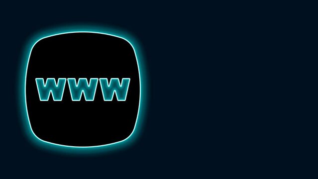Glowing neon line Website template icon isolated on black background. Internet communication protocol. 4K Video motion graphic animation