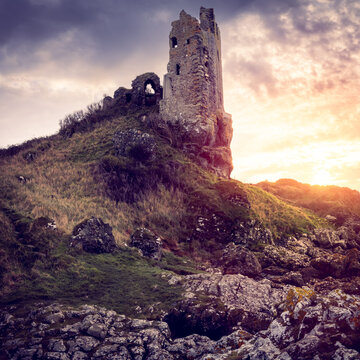 Dunure Castle in Scotland 