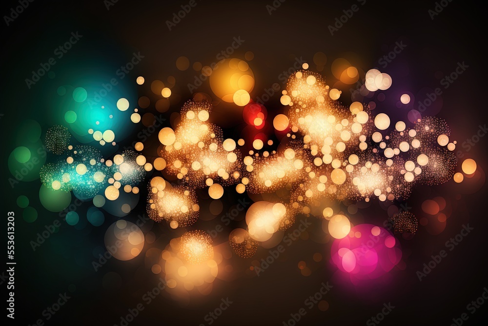 Poster bright bokeh effect isolated on a white backdrop. generative ai