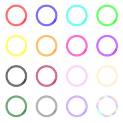 シンプルな丸いフレームセット　水彩風