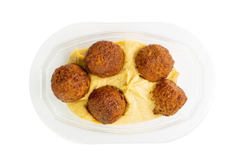 Falafel Balls Isolated, Fried Chickpea Balls, Traditional Arabic Street Food, Falafel on White Background