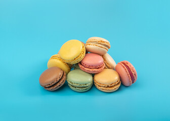 Macaron Cake Isolated, Macaroon Cookie, Almond Meringue, Sweet Macaroons, Colorful French Dessert