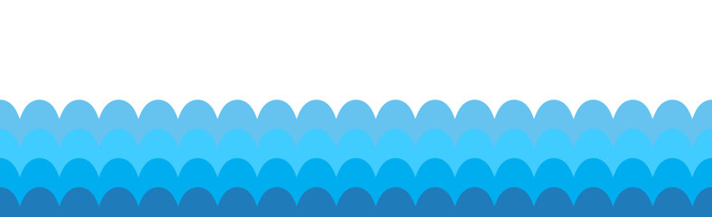 Water wave design on white background. Curved water wave pattern for backdrop and wallpaper template. Curved lines with repeat stripes texture. Abstract water wave background, vector illustration