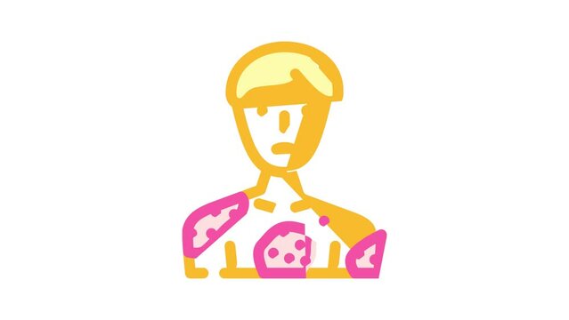 psoriasis skin illness color icon animation