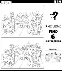 differences task with Santas at the doctor coloring page