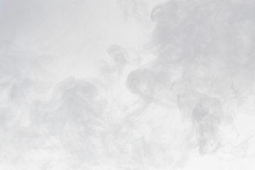 Dense Fluffy Puffs of White Smoke and Fog on black Background, Abstract Smoke Clouds, Movement Blurred out of focus. Smoking blows from machine dry ice fly fluttering in Air, effect texture