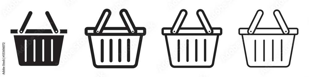 Wall mural set of shopping basket icons. vector graphic illustration. for website design, logo, app, template, 