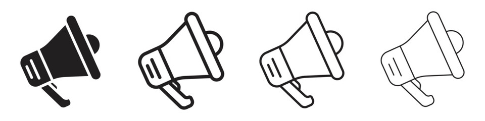Megaphone icon set. Vector graphic illustration. For website design, logo, app, template, ui, etc.