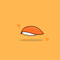 illustration vector graphic of salmon nigiri, salmon sushi  perfect for logos, icons, designs, posters, flyers,and advertising 