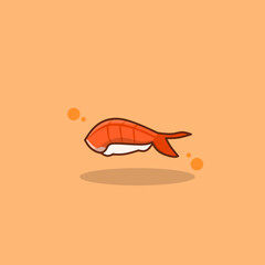 illustration vector graphic of ebi nigiri, shrimp nigiri, shrimp sushi perfect for logos, icons, designs, posters, flyers,and advertising 