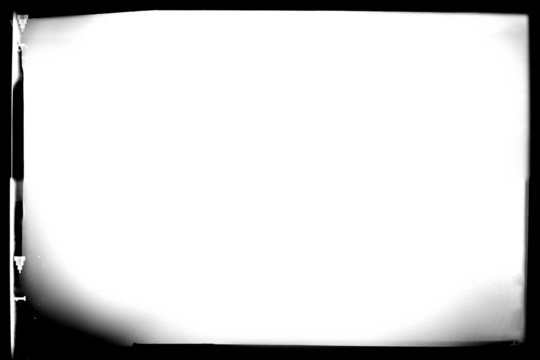 Retro photo film frame of a middle format camera with transparent background and vignetting (png image)