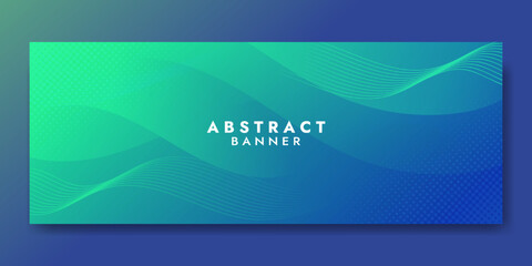 Abstract Green Fluid Banner Template. Modern background design. gradient color. Dynamic Waves. Liquid shapes composition. Fit for banners
