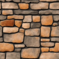 stone wall texture, seamless, Generative AI
