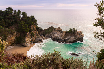 McWay Falls view in Big Sur along Pacific Coast Highway