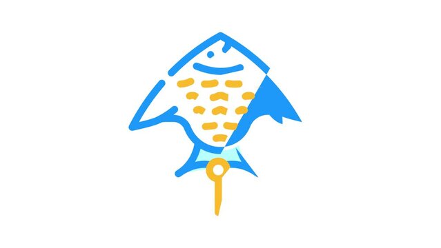 fish from kite color icon animation