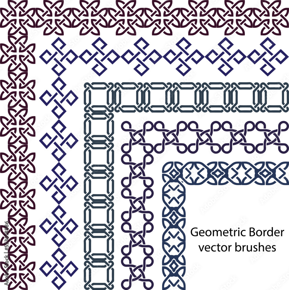 Wall mural seamless border celtic and geometric vector pattern brush