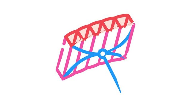 frameless kite color icon animation